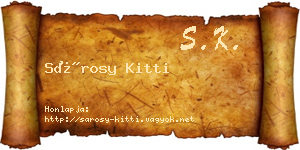 Sárosy Kitti névjegykártya