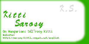 kitti sarosy business card